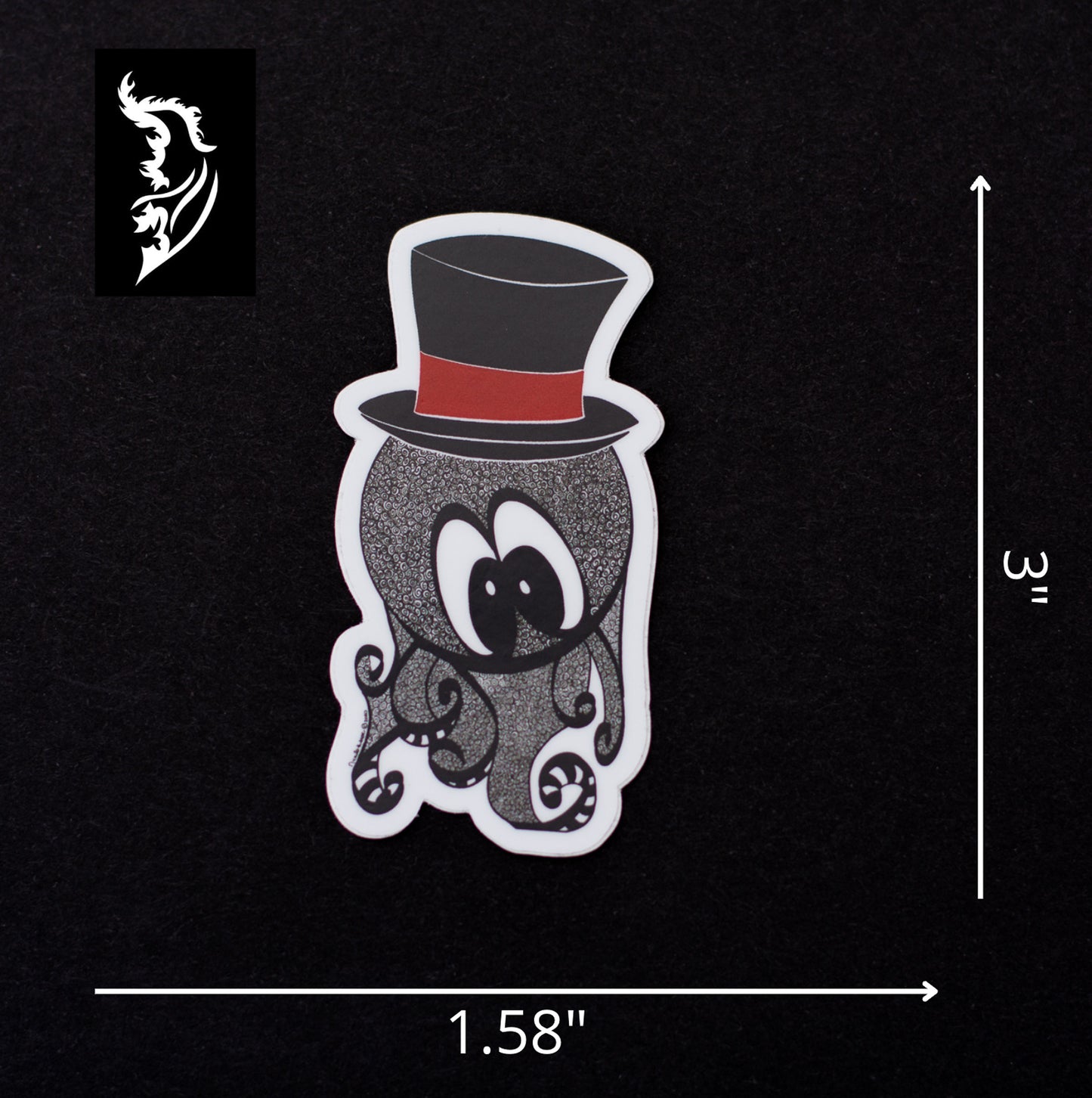 Octopus with Top Hat Vinyl Sticker