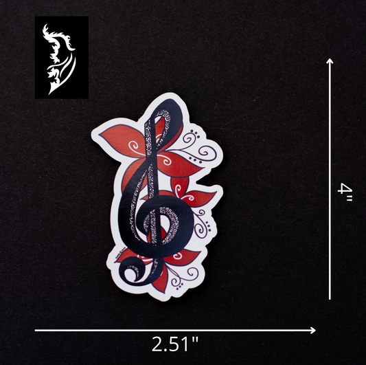 Treble Clef Hand-drawn Sticker