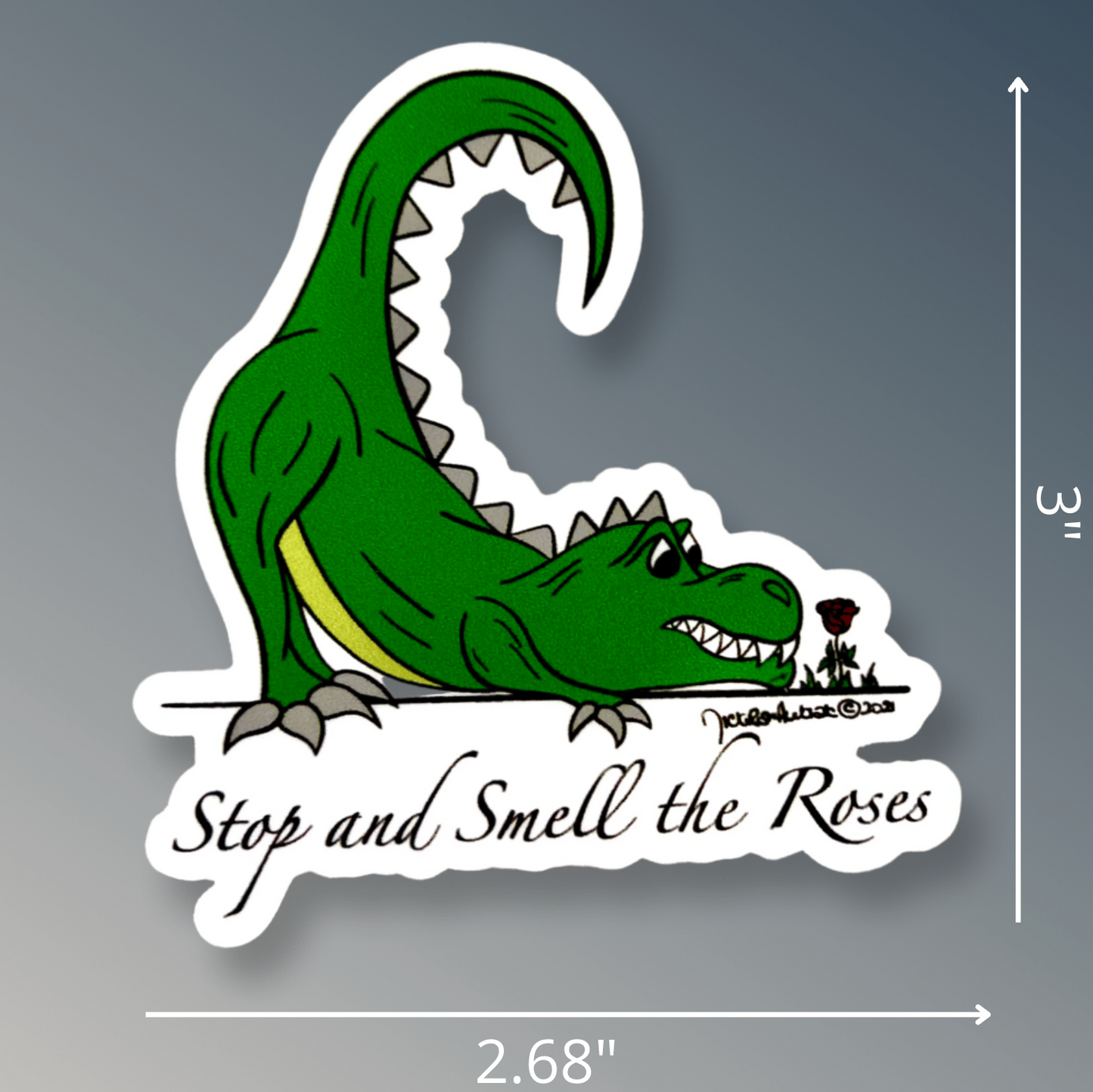 Stop & Smell the Roses - Trex | Vinyl Sticker