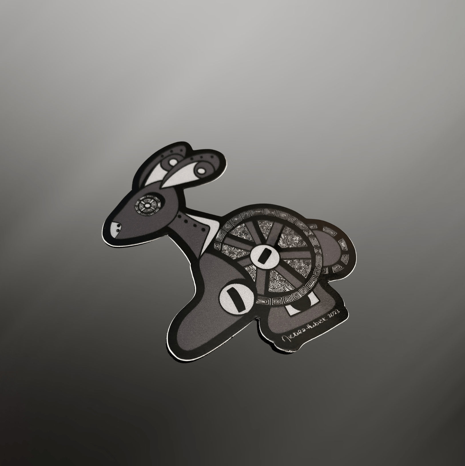 Steampunk Bunny Hand - drawn Vinyl Sticker