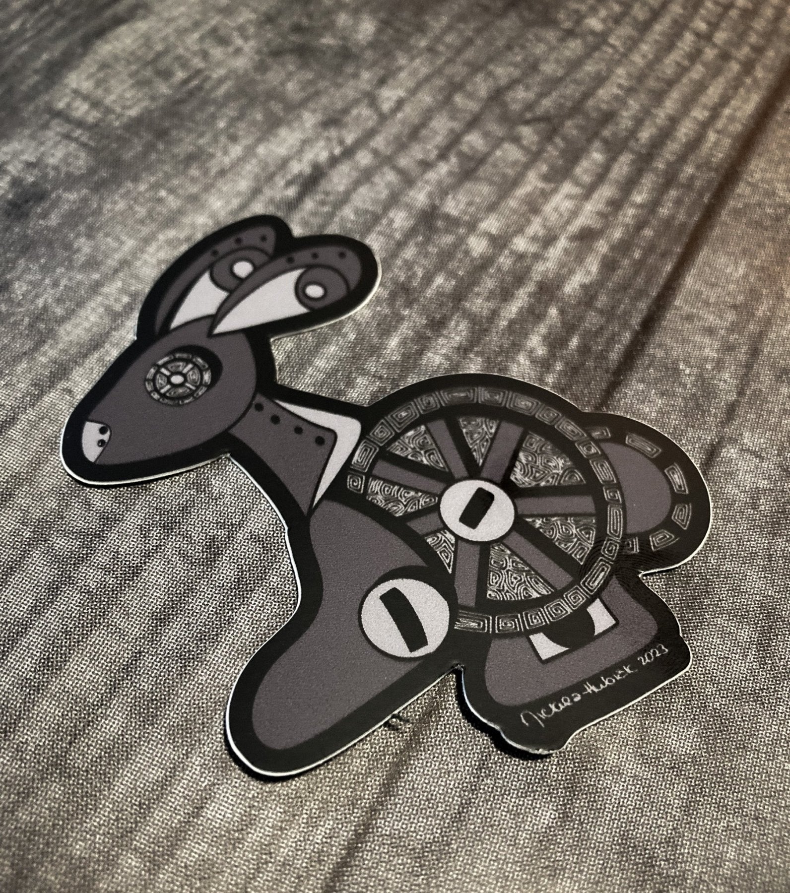 Steampunk Bunny Hand - drawn Vinyl Sticker