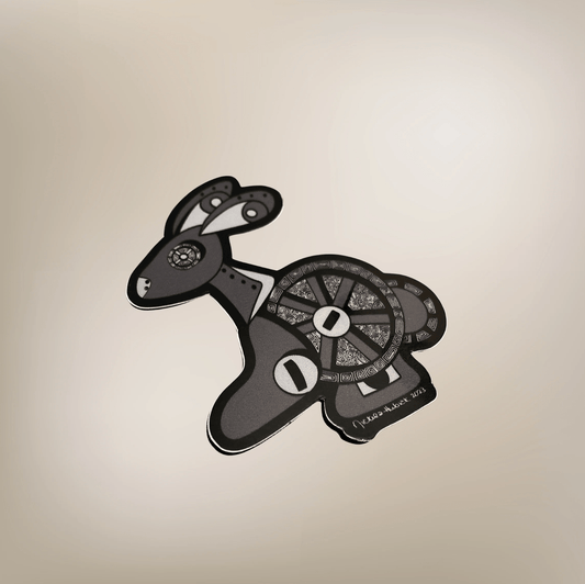 Steampunk Bunny Hand - drawn Vinyl Sticker