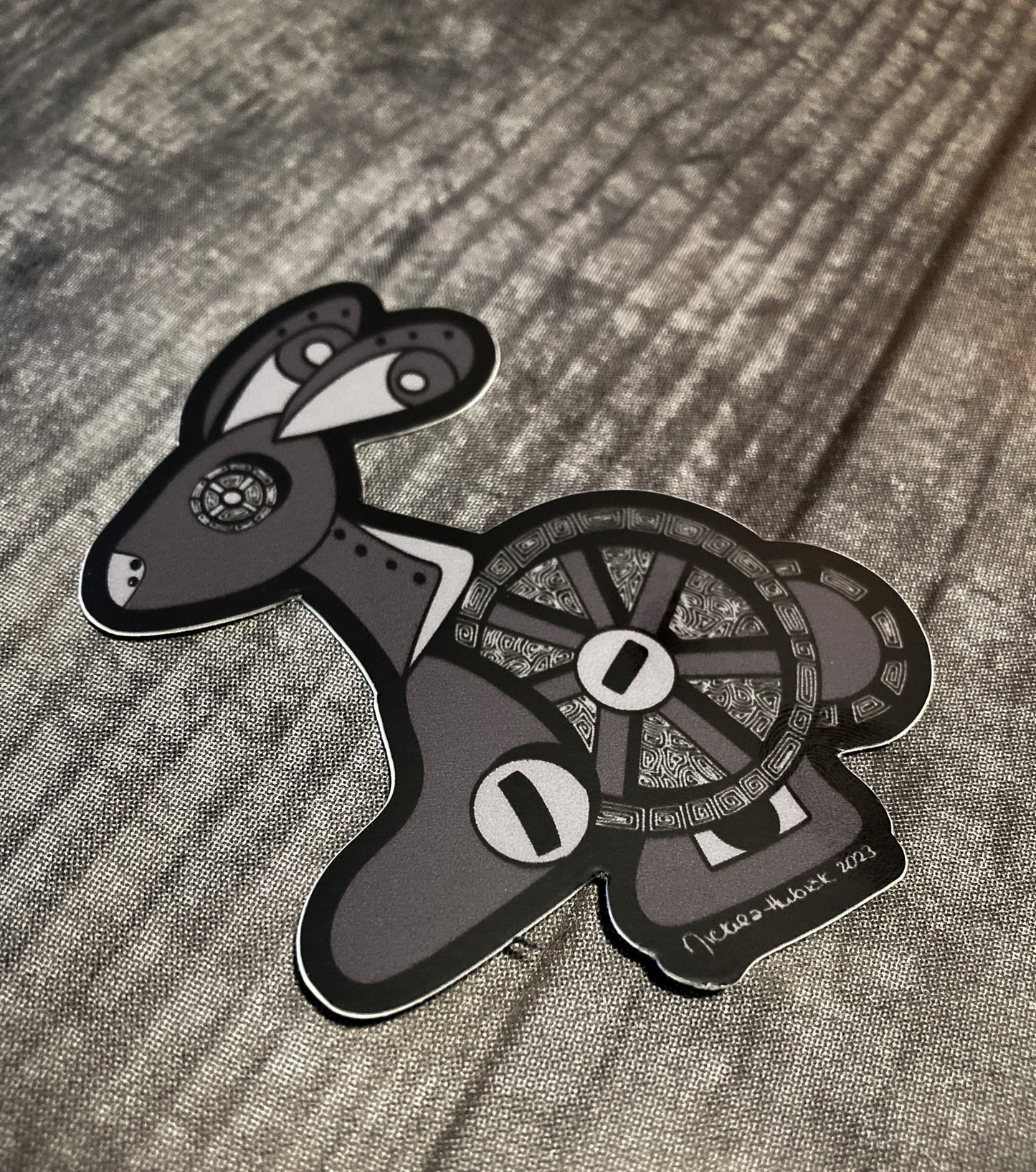 Steampunk Bunny Hand-drawn Vinyl Sticker